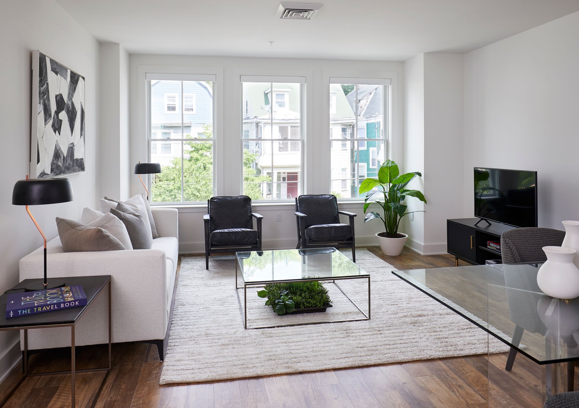 Living room with oversized windows