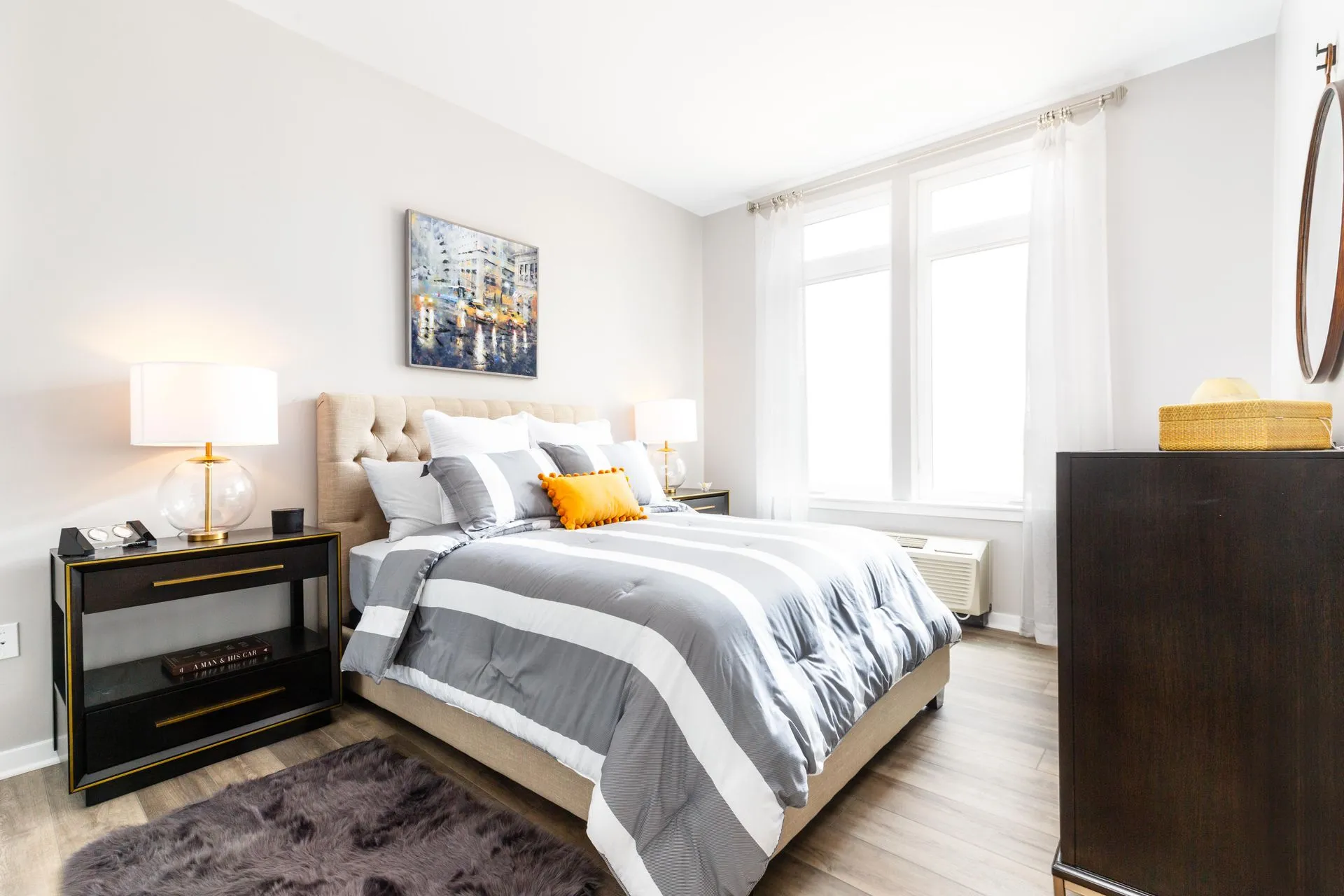 Bedroom with large windows